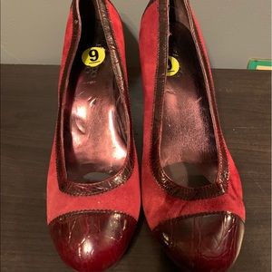 Franco Sarto Red Suede Heels